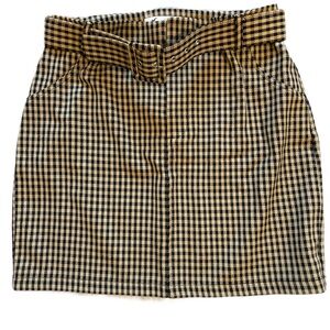 ❤️ HOLLISTER HOUNDSTOOTH ULTRA HIGH RISE BELTED MINI SKIRT SMALL